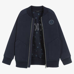 آي كيه كيه إس-Boys Navy Blue Bomber Jacket | Childrensalon Outlet
