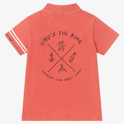 IKKS-Boys Orange Cotton Polo Shirt | Childrensalon Outlet