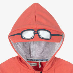 آي كيه كيه إس-Boys Orange Cotton Zip-Up Hoodie | Childrensalon Outlet