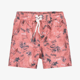 آي كيه كيه إس-Boys Pink Surf Print Swim Shorts | Childrensalon Outlet