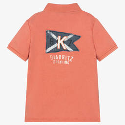 آي كيه كيه إس-Boys Red Cotton Polo Shirt | Childrensalon Outlet
