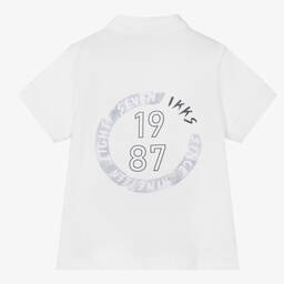 IKKS-Boys White Cotton Piqué Top | Childrensalon Outlet