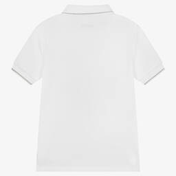 IKKS-Boys White Cotton Polo Shirt | Childrensalon Outlet
