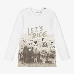 IKKS-Boys White Cotton Top | Childrensalon Outlet