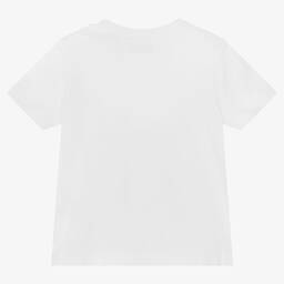 IKKS-Boys White Dog Cotton T-Shirt | Childrensalon Outlet