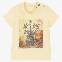 IKKS-Boys Yellow Cotton T-Shirt | Childrensalon Outlet