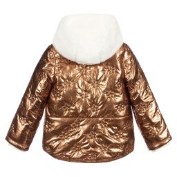 IKKS-Темно-золотистая куртка с капюшоном | Childrensalon Outlet