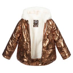 IKKS-Темно-золотистая куртка с капюшоном | Childrensalon Outlet