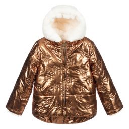 IKKS-Темно-золотистая куртка с капюшоном | Childrensalon Outlet