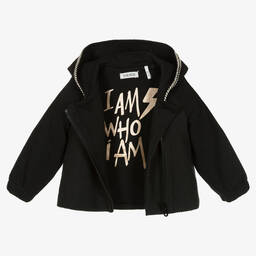 IKKS-Girls Black Cotton Zip-Up Top | Childrensalon Outlet