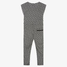آي كيه كيه إس-Girls Black Floral Jumpsuit | Childrensalon Outlet