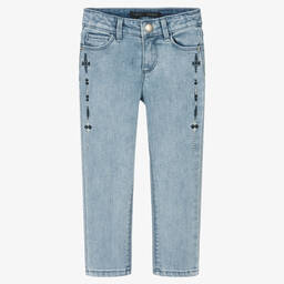 آي كيه كيه إس-Girls Blue Cotton Denim Jeans | Childrensalon Outlet