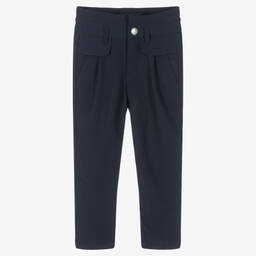 IKKS-Girls Blue Crêpe Trousers | Childrensalon Outlet