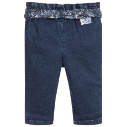 IKKS-Girls Blue Denim Jeans & Belt | Childrensalon Outlet