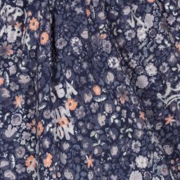 IKKS-Girls Blue Floral Cotton Skirt | Childrensalon Outlet