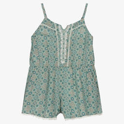 IKKS-Girls Blue Tile Print Playsuit | Childrensalon Outlet