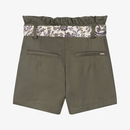 IKKS-Girls Green Belted Shorts | Childrensalon Outlet