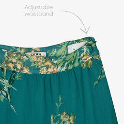 IKKS-Girls Green Floral Tiered Skirt | Childrensalon Outlet