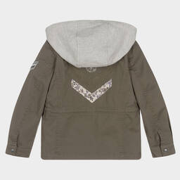 آي كيه كيه إس-Girls Green Military Jacket | Childrensalon Outlet