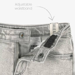 آي كيه كيه إس-Girls Grey Cotton Denim Shorts | Childrensalon Outlet