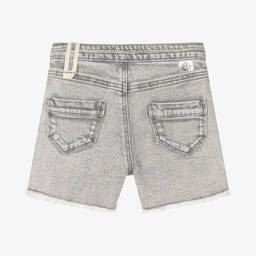 آي كيه كيه إس-Girls Grey Cotton Denim Shorts | Childrensalon Outlet