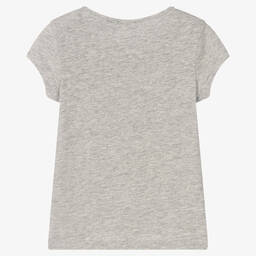 IKKS-Girls Grey Cotton T-Shirt | Childrensalon Outlet