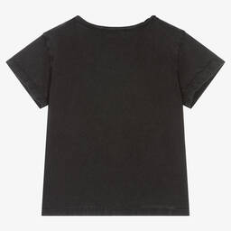 IKKS-Girls Grey Cotton T-Shirt | Childrensalon Outlet