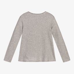 IKKS-Girls Grey Cotton Top | Childrensalon Outlet