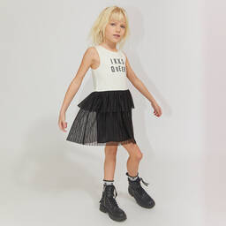 IKKS-Girls Ivory & Black Dress | Childrensalon Outlet
