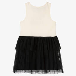 IKKS-Girls Ivory & Black Tulle Dress | Childrensalon Outlet