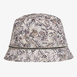 IKKS-Girls Ivory Butterfly Cotton Hat | Childrensalon Outlet