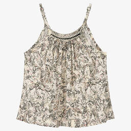 IKKS-Girls Ivory Butterfly Print Top | Childrensalon Outlet