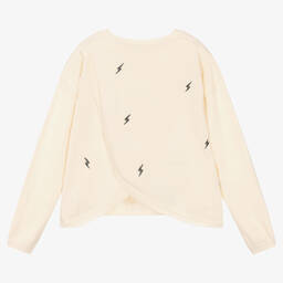 IKKS-Girls Ivory Cotton Jumper | Childrensalon Outlet