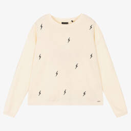IKKS-Girls Ivory Cotton Jumper | Childrensalon Outlet