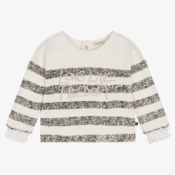 IKKS-Girls Ivory Floral Sweatshirt | Childrensalon Outlet