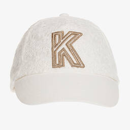 IKKS-Girls Ivory Lace Logo Cap | Childrensalon Outlet