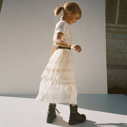 IKKS-Girls Ivory Maxi Skirt | Childrensalon Outlet