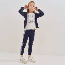 IKKS Sport Lab-Girls Navy Blue Leggings | Childrensalon Outlet