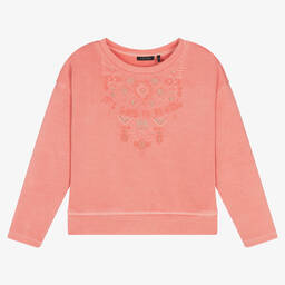 آي كيه كيه إس-Girls Orange Cotton Sweatshirt | Childrensalon Outlet