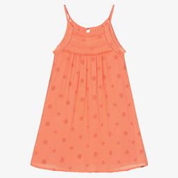 IKKS-Girls Orange Viscose Dress | Childrensalon Outlet