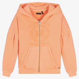 IKKS-Girls Orange Zip-Up Hoodie | Childrensalon Outlet