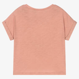 IKKS-Girls Pink Cotton T-Shirt | Childrensalon Outlet