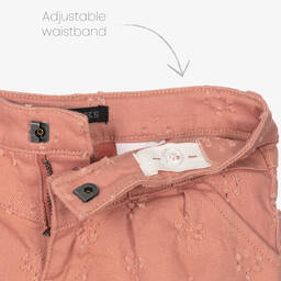 IKKS-Girls Pink Cotton Twill Shorts | Childrensalon Outlet
