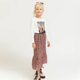 IKKS-Girls Pink Floral Maxi Skirt | Childrensalon Outlet