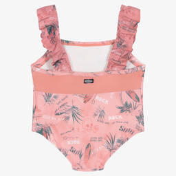 IKKS-Girls Pink Ruffle Swimsuit | Childrensalon Outlet
