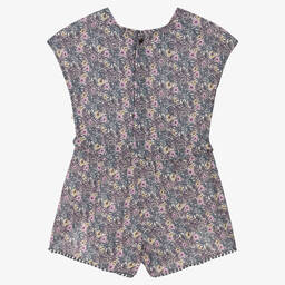 IKKS-Girls Purple Floral Playsuit | Childrensalon Outlet