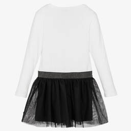 IKKS-Girls White & Black Dress | Childrensalon Outlet