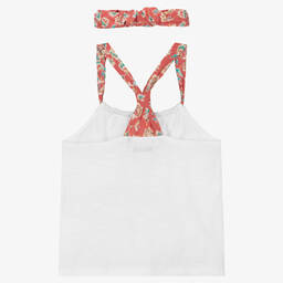 IKKS-Girls White Cotton Top | Childrensalon Outlet