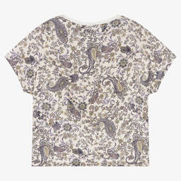 IKKS-Girls White Paisley Print T-Shirt  | Childrensalon Outlet