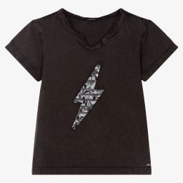 IKKS-Grey Lightning Bolt T-Shirt | Childrensalon Outlet